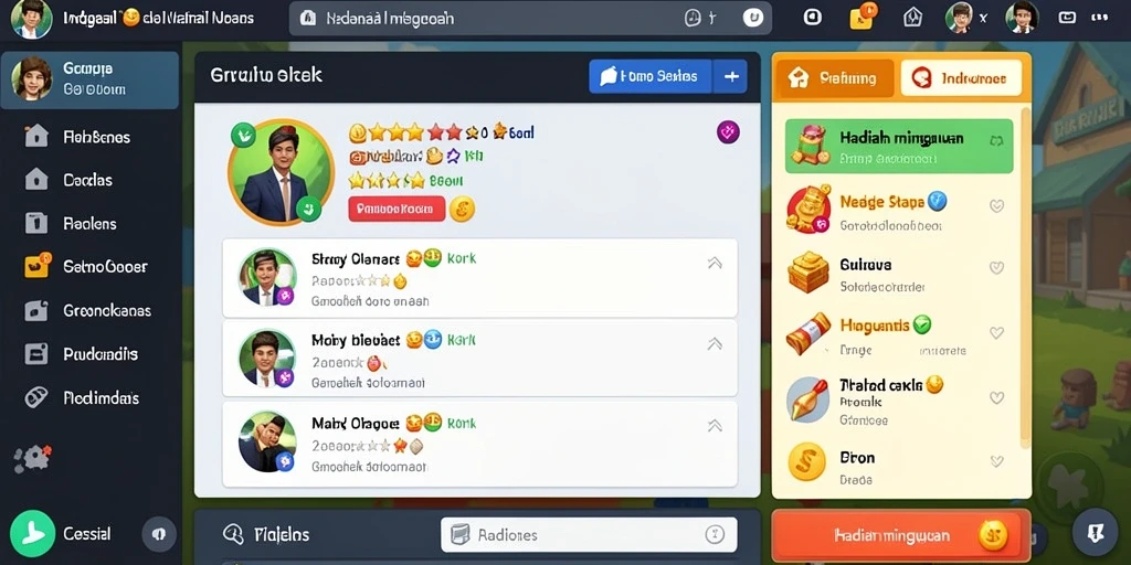Komunitas aktif yang saling mendukung di dalam game.